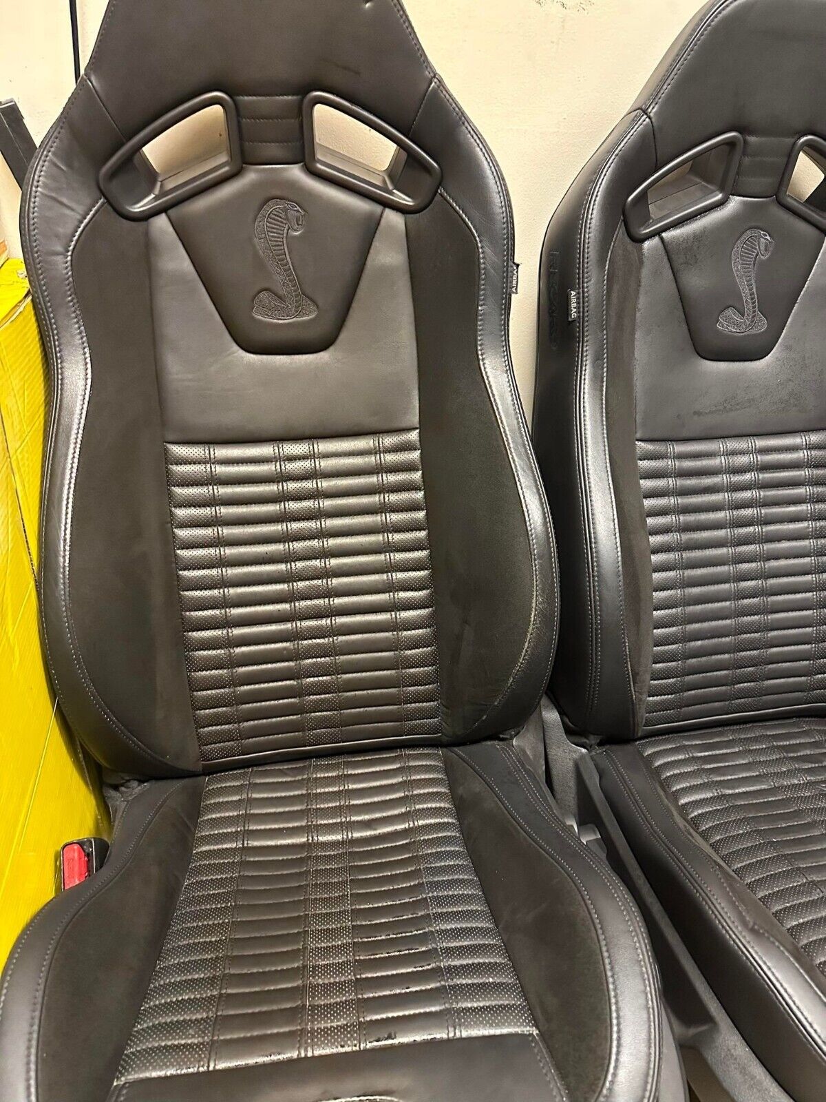 2005-2014 Ford mustang gt500 OEM recaro black leather performance front seats